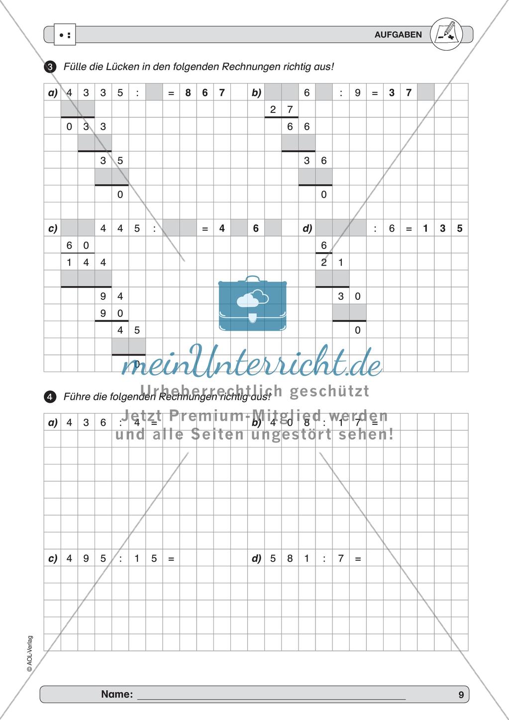 Training der Grundfähigkeiten: Schriftliche Division Preview 11