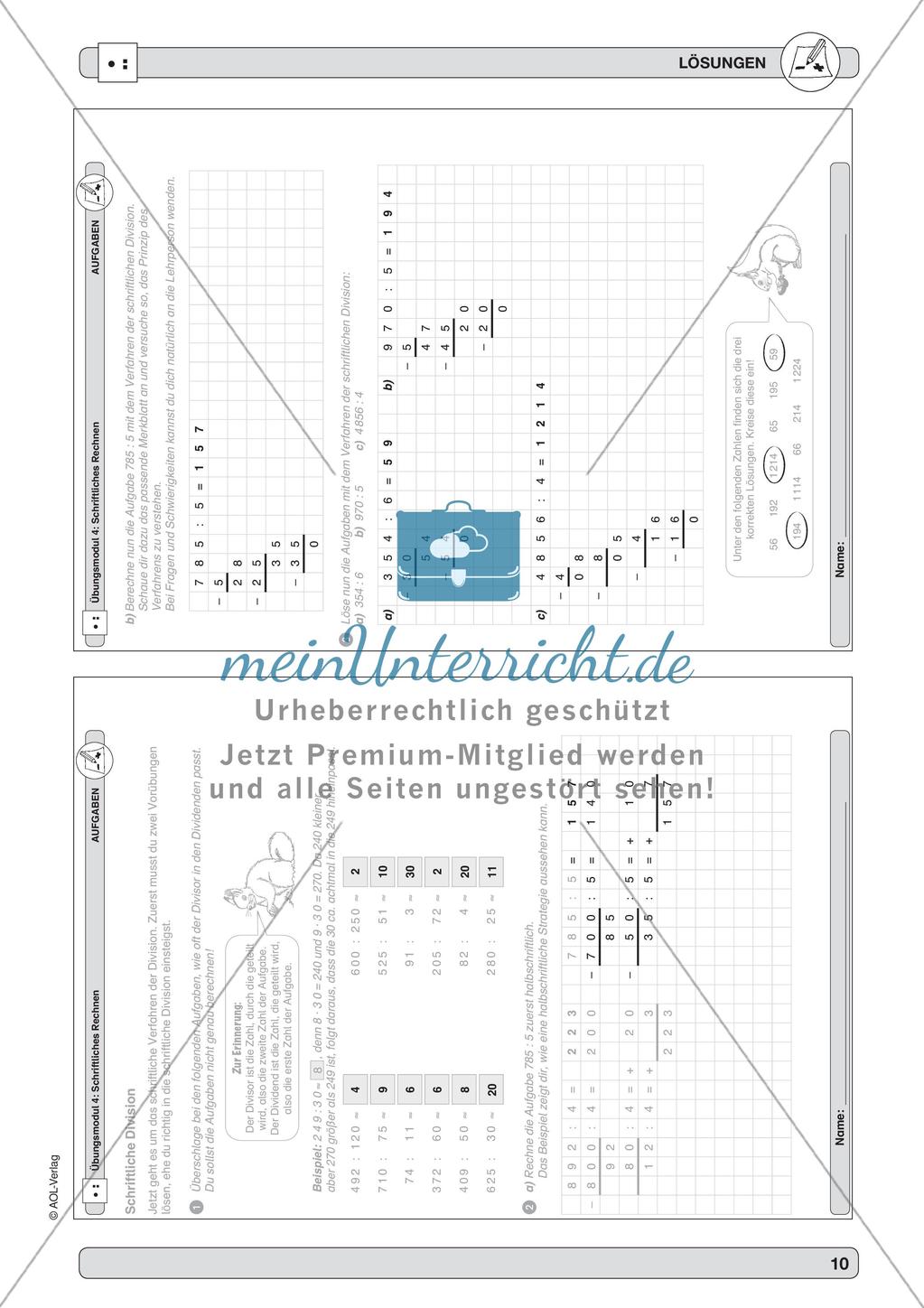 Training der Grundfähigkeiten: Schriftliche Division Preview 12