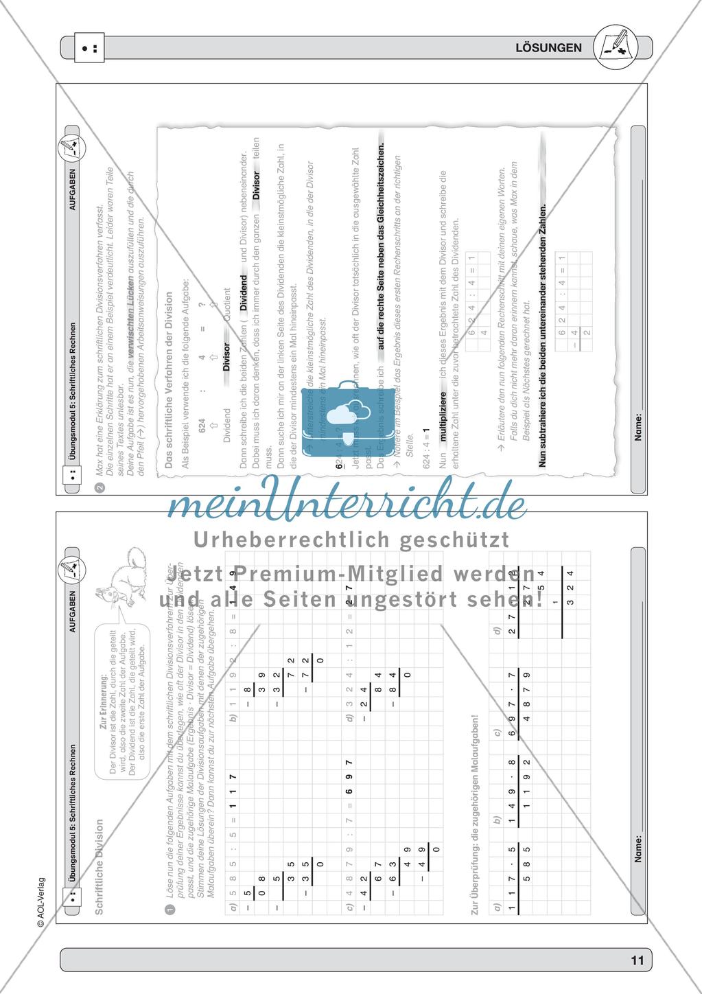 Training der Grundfähigkeiten: Schriftliche Division Preview 13