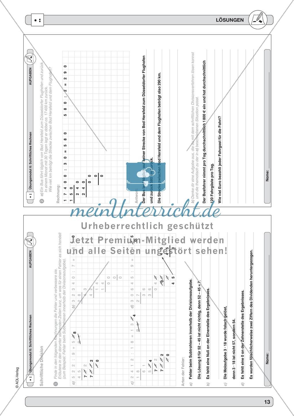Training der Grundfähigkeiten: Schriftliche Division Preview 15