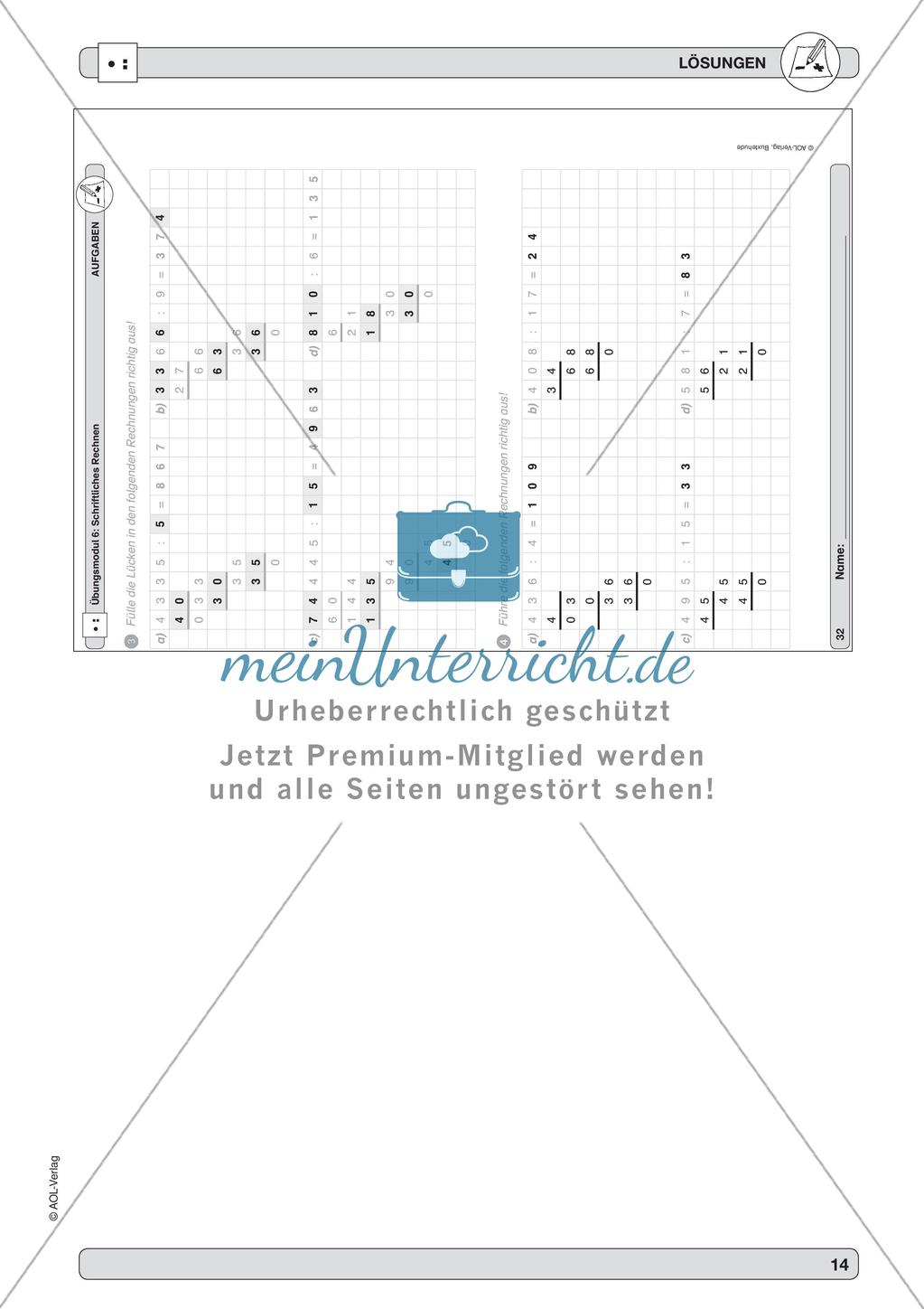 Training der Grundfähigkeiten: Schriftliche Division Preview 16