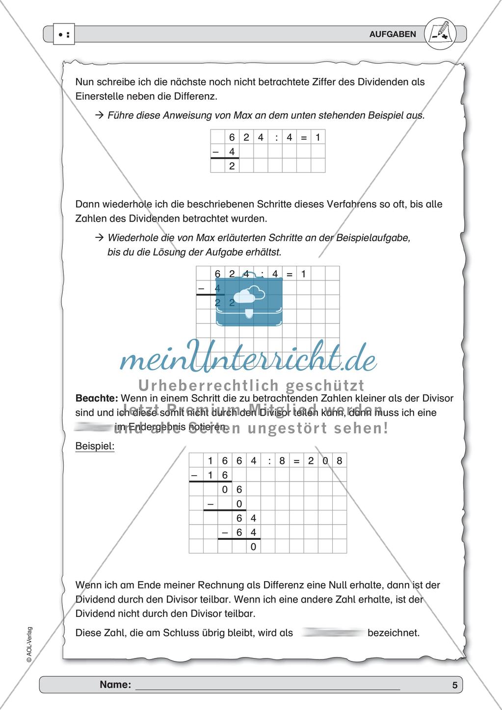 Training der Grundfähigkeiten: Schriftliche Division Preview 7