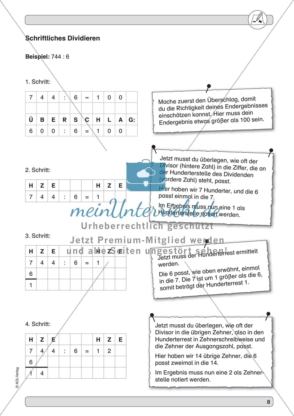 Training der Grundfähigkeiten: Schriftliche Rechenverfahren Preview 10