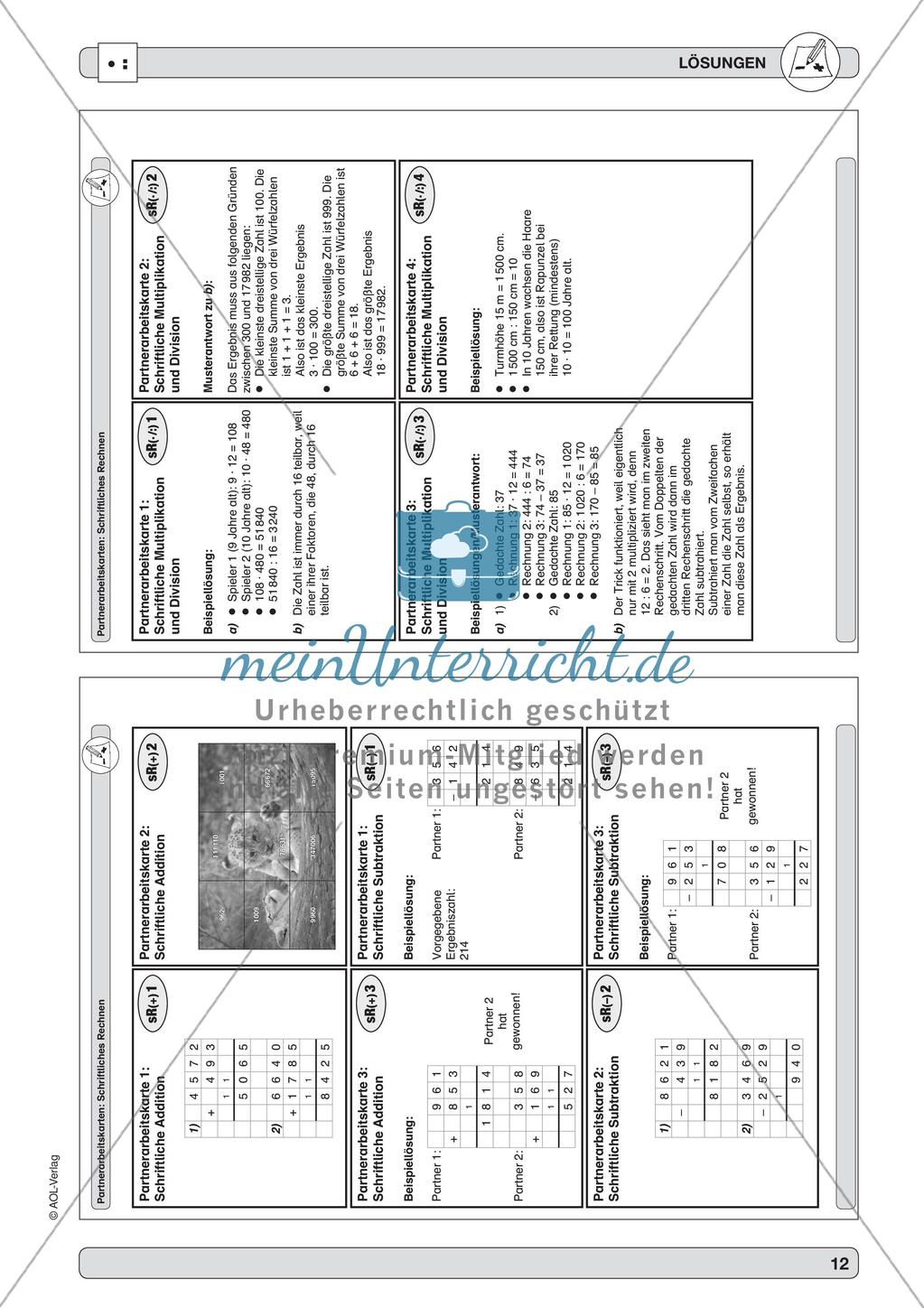 Training der Grundfähigkeiten: Schriftliche Rechenverfahren Preview 14
