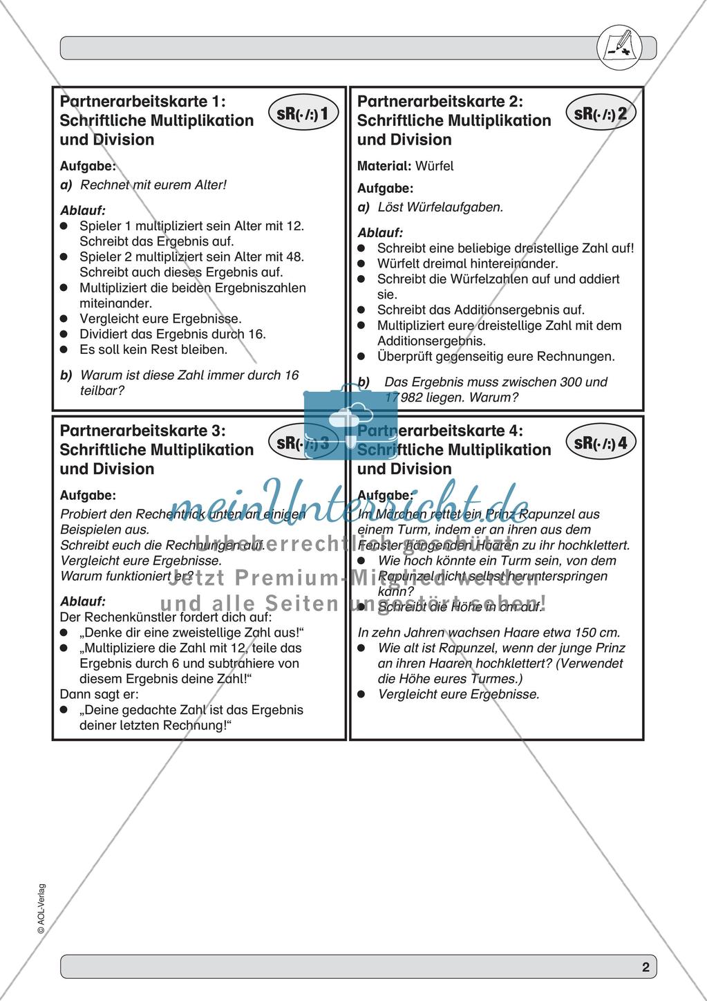 Training der Grundfähigkeiten: Schriftliche Rechenverfahren Preview 4