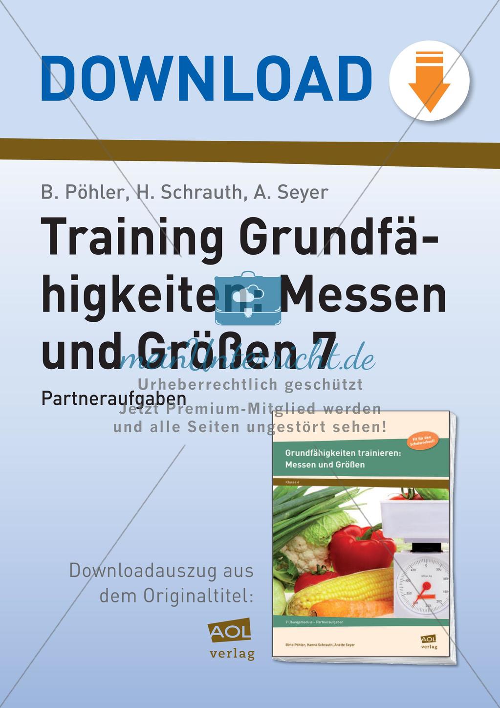 Partneraufgaben zu Messen und Größen Preview 1