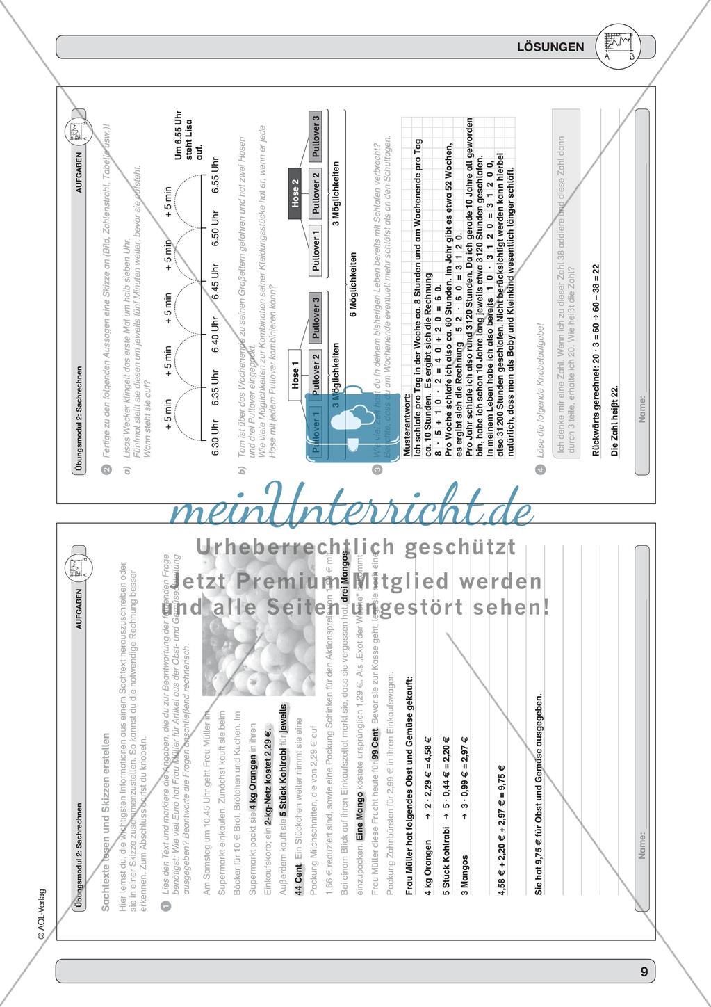 Sachrechnen: Sinnentnehmendes Lesen und Skizzen anfertigen Preview 11