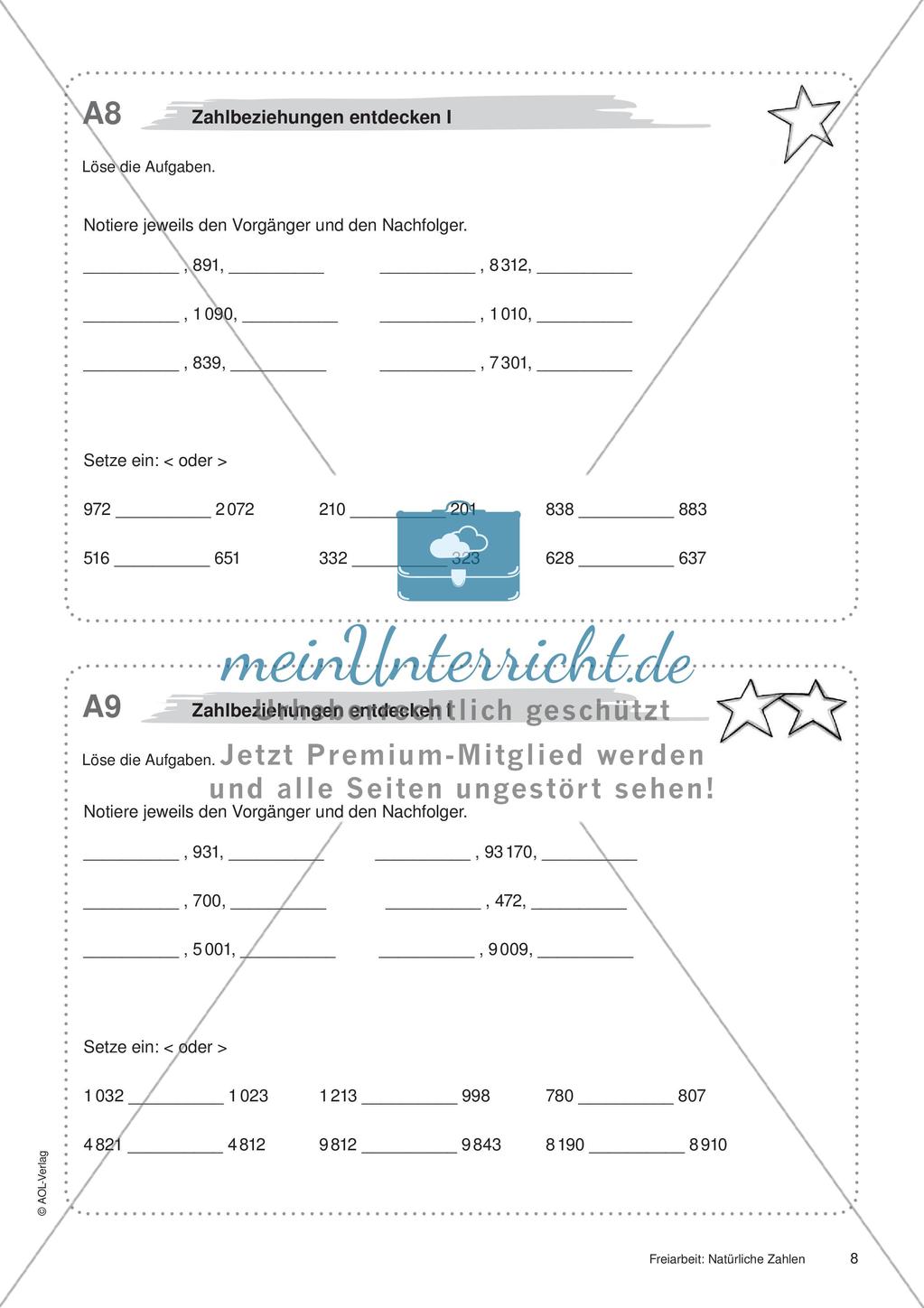 Natürliche Zahlen: Materialien in zwei Differenzierungsstufen Preview 10