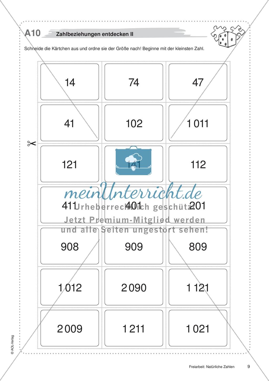 Natürliche Zahlen: Materialien in zwei Differenzierungsstufen Preview 11