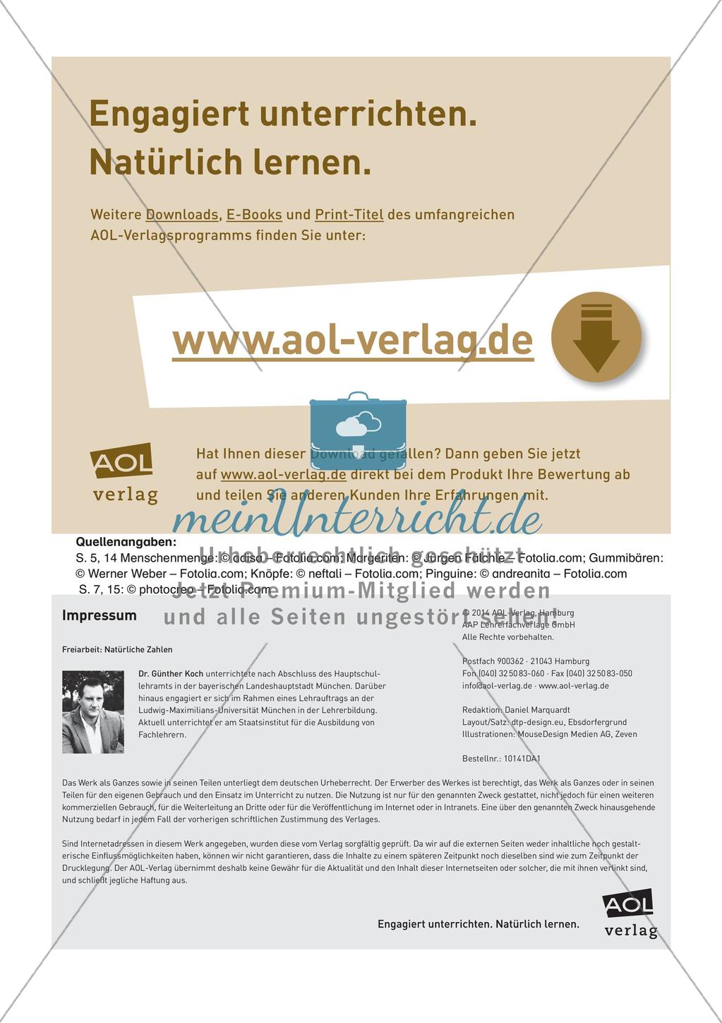 Natürliche Zahlen: Materialien in zwei Differenzierungsstufen Preview 21