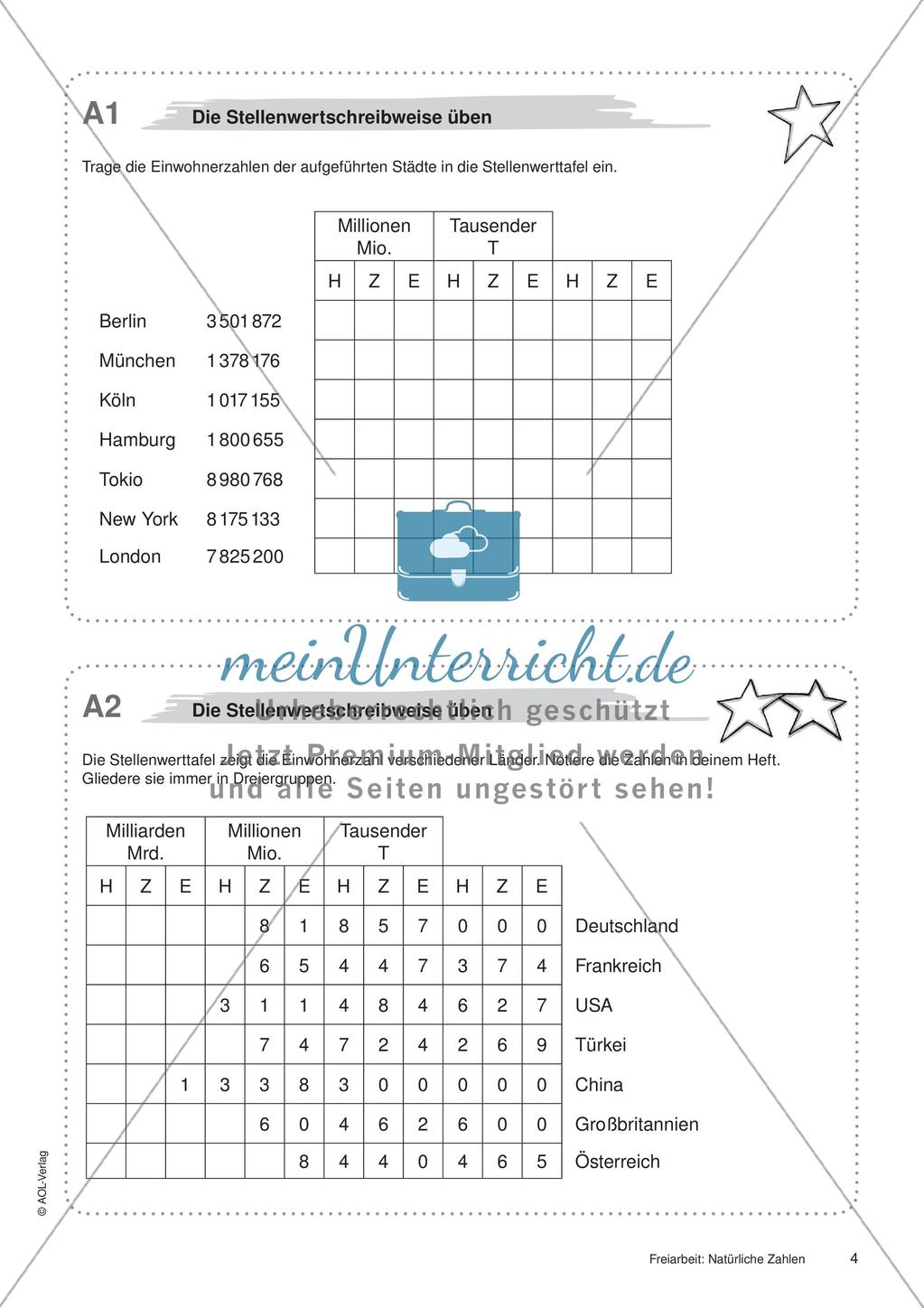 Natürliche Zahlen: Materialien in zwei Differenzierungsstufen Preview 6