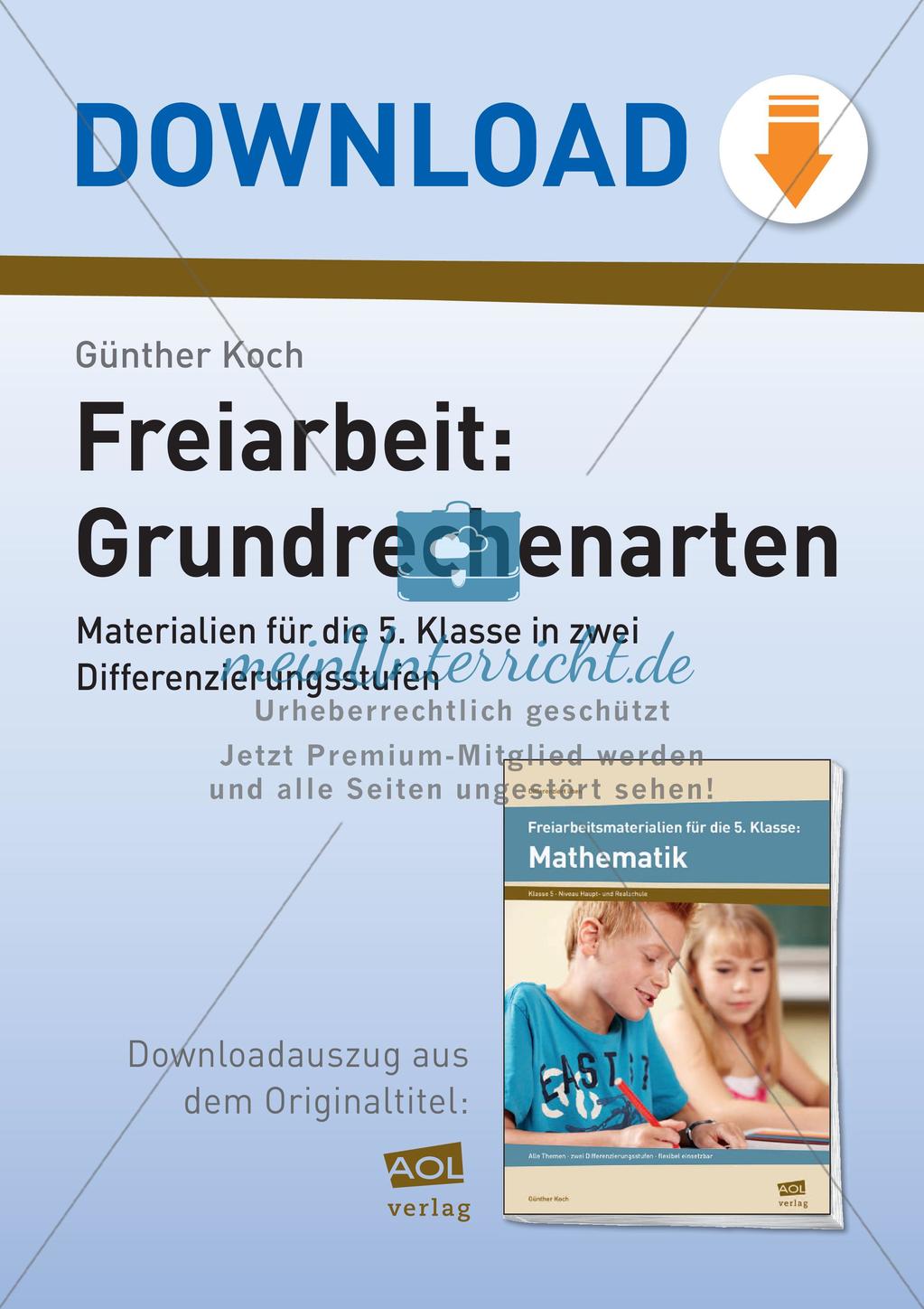 Grundrechenarten: Materialien in zwei Differenzierungsstufen Preview 1