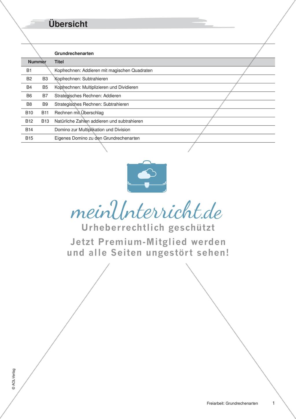 Grundrechenarten: Materialien in zwei Differenzierungsstufen Preview 3