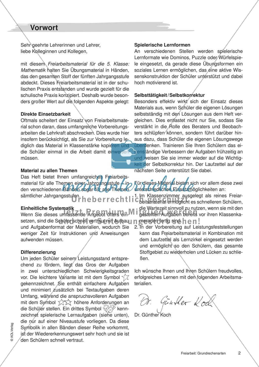 Grundrechenarten: Materialien in zwei Differenzierungsstufen Preview 4