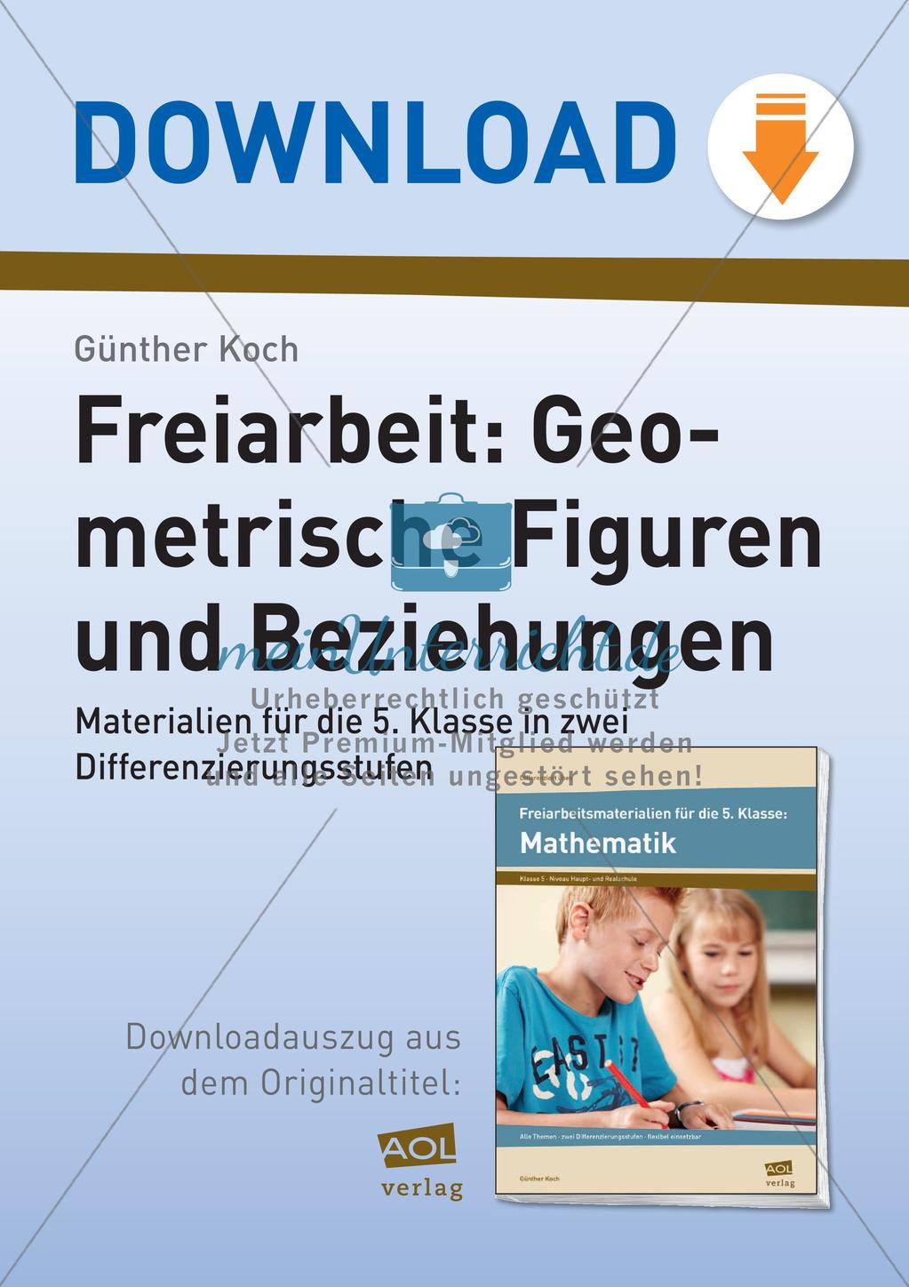 Geometrische Figuren und Beziehungen: Materialien in zwei Differenzierungsstufen Preview 1