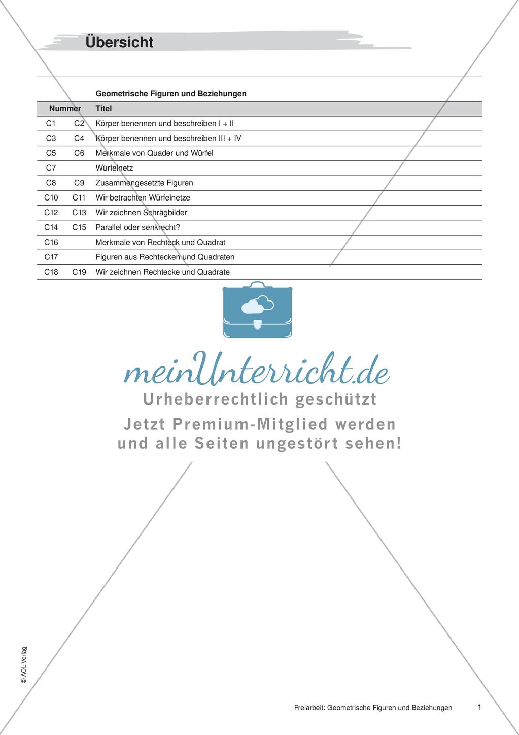 Geometrische Figuren und Beziehungen: Materialien in zwei Differenzierungsstufen Preview 3