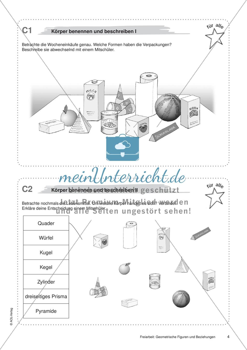 Geometrische Figuren und Beziehungen: Materialien in zwei Differenzierungsstufen Preview 6