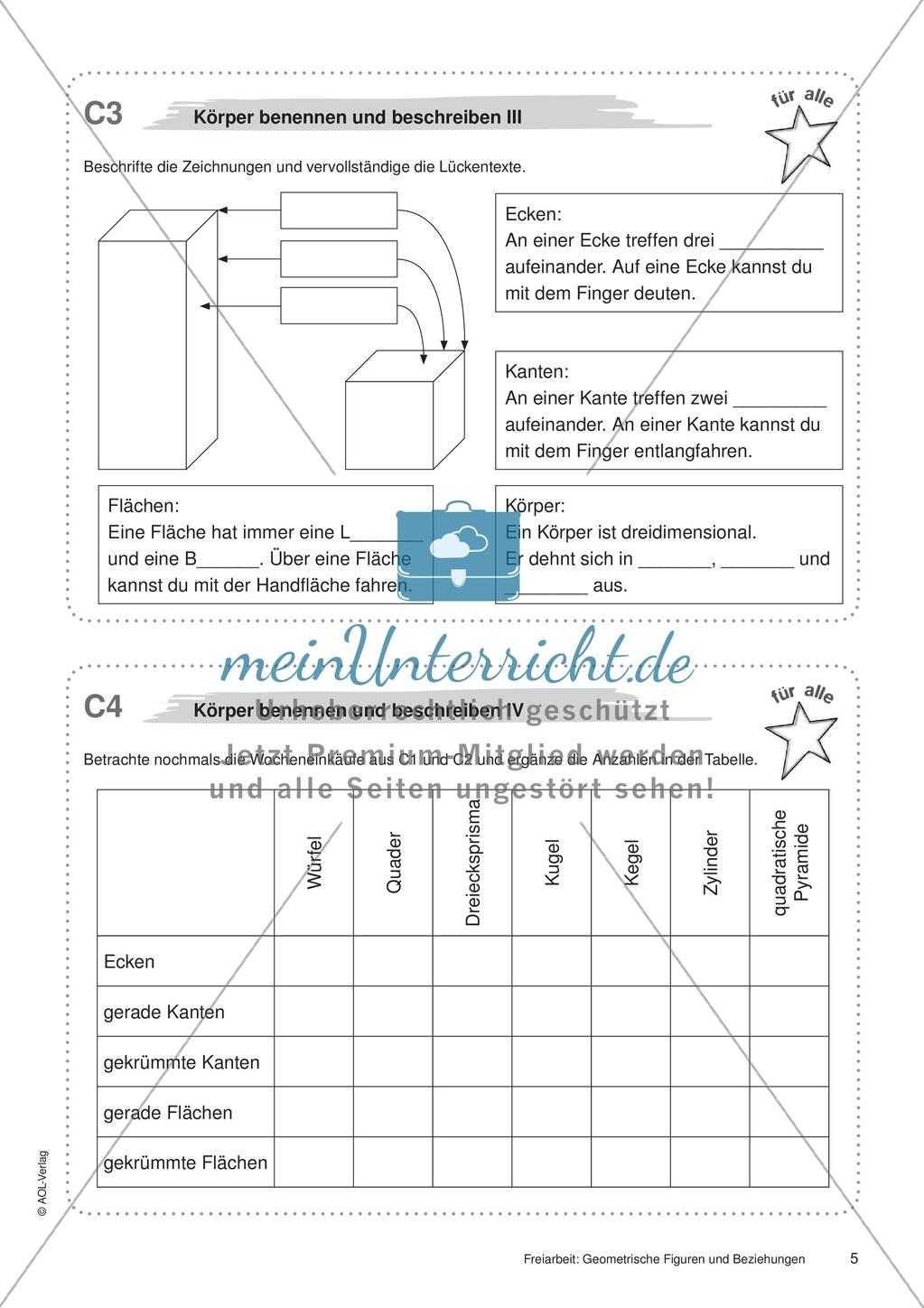 Geometrische Figuren und Beziehungen: Materialien in zwei Differenzierungsstufen Preview 7