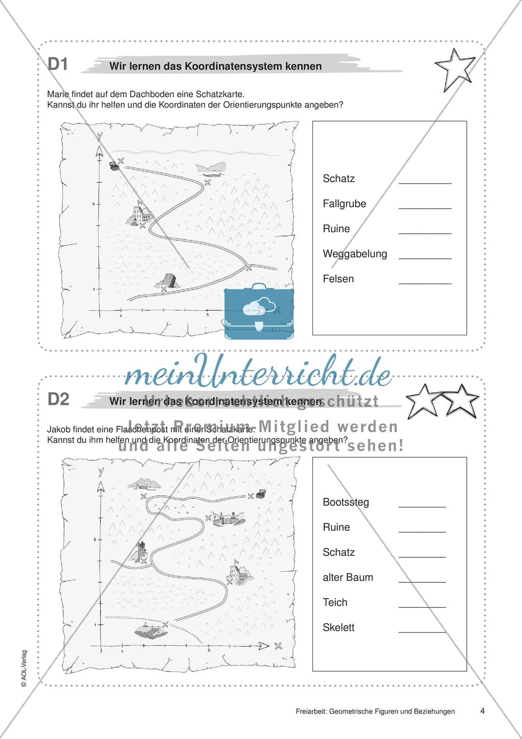 Koordinatensystem und Achsenspiegelung: Materialien in zwei Differenzierungsstufen Preview 6