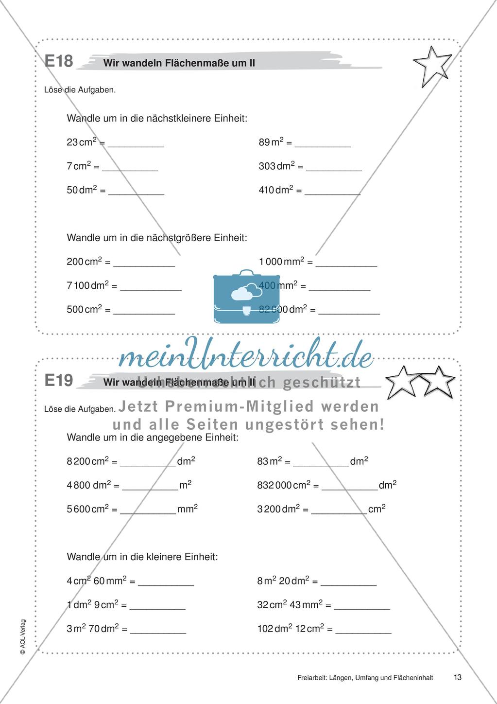 Längen, Umfang und Flächeninhalt: Materialien in zwei Differenzierungsstufen Preview 15