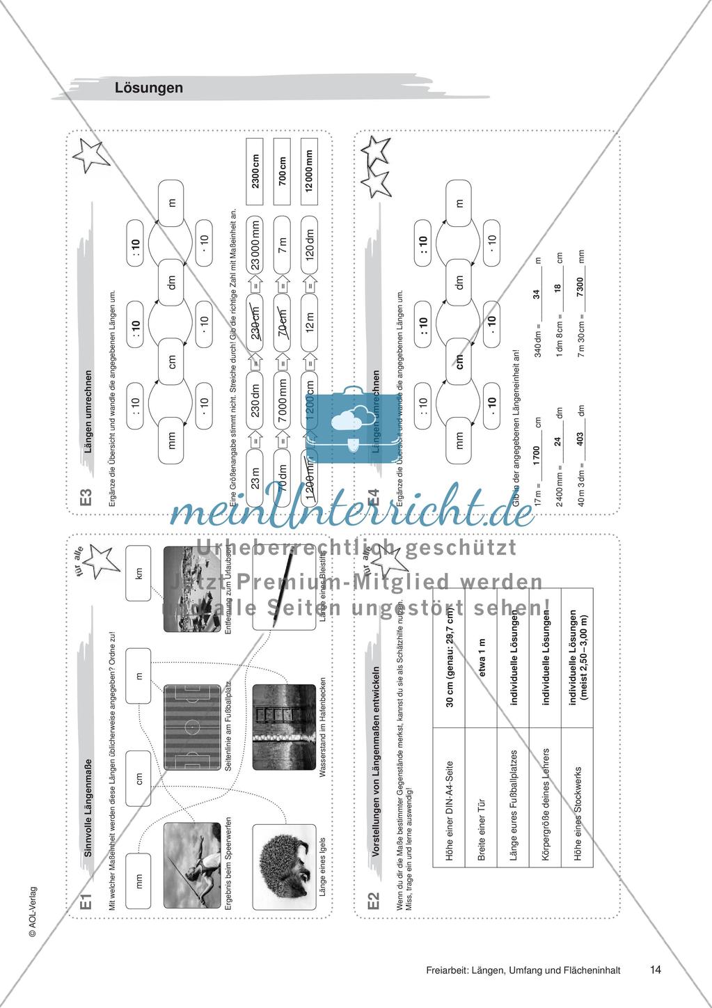 Längen, Umfang und Flächeninhalt: Materialien in zwei Differenzierungsstufen Preview 16