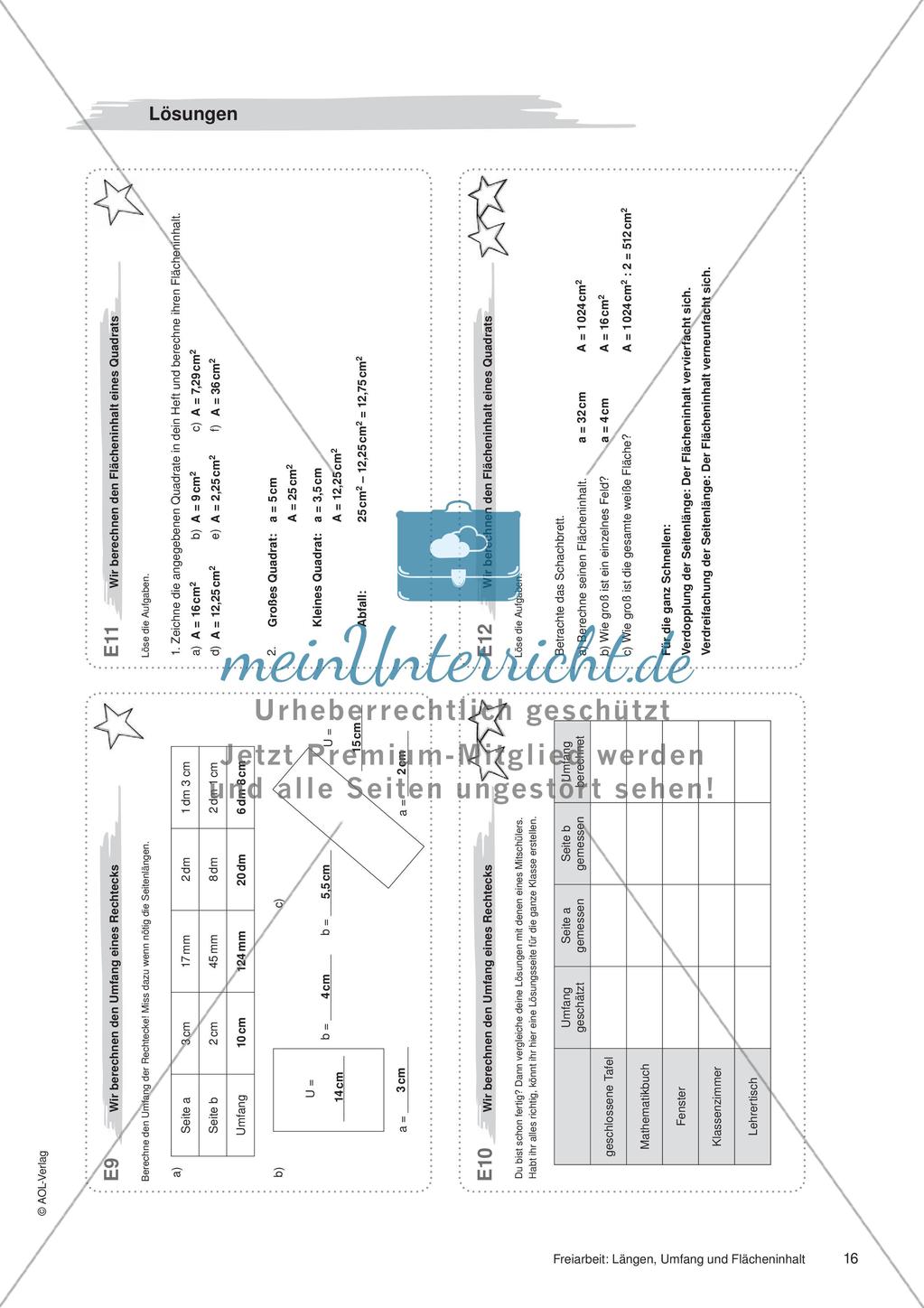Längen, Umfang und Flächeninhalt: Materialien in zwei Differenzierungsstufen Preview 18
