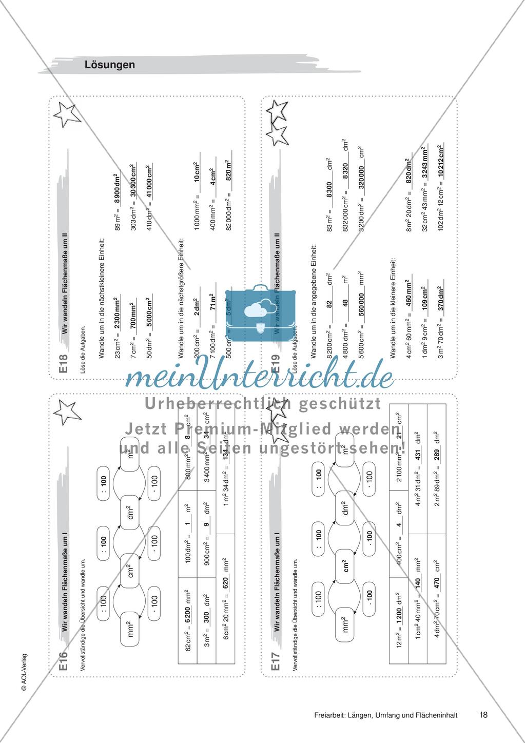 Längen, Umfang und Flächeninhalt: Materialien in zwei Differenzierungsstufen Preview 20