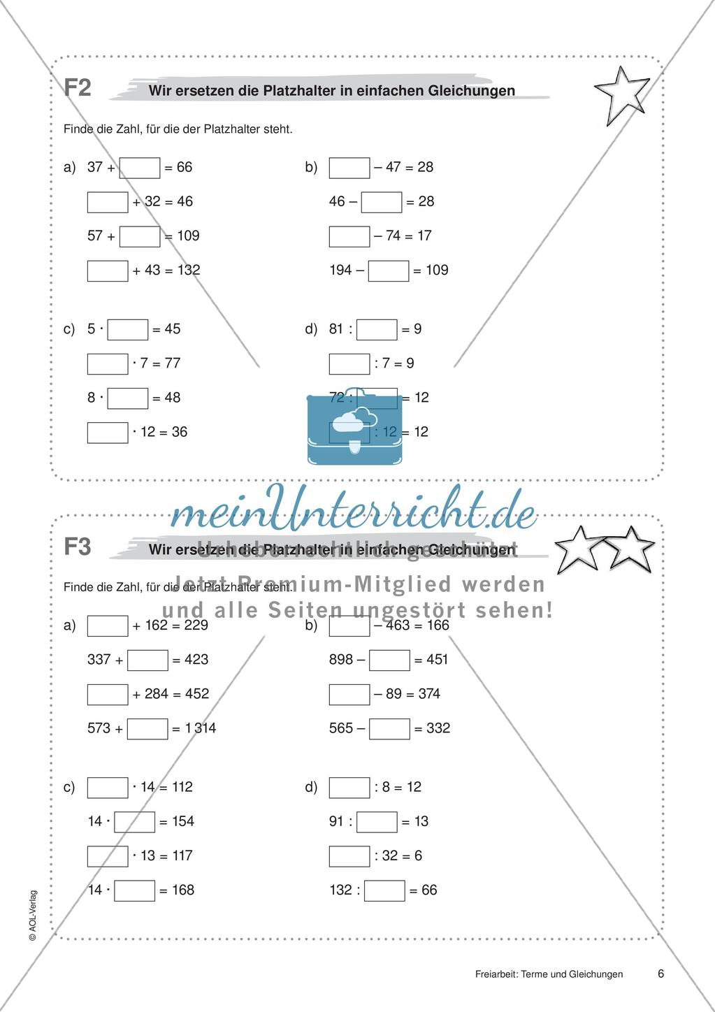 Terme und Gleichungen: Materialien in zwei Differenzierungsstufen Preview 8
