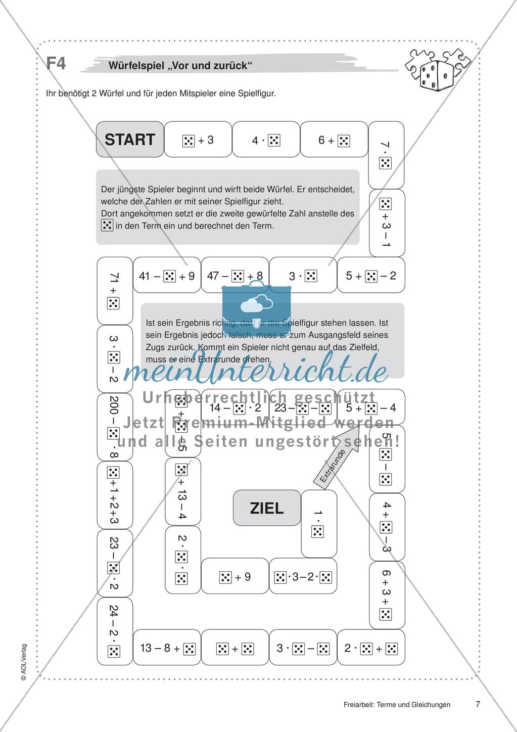 Terme und Gleichungen: Materialien in zwei Differenzierungsstufen Preview 9