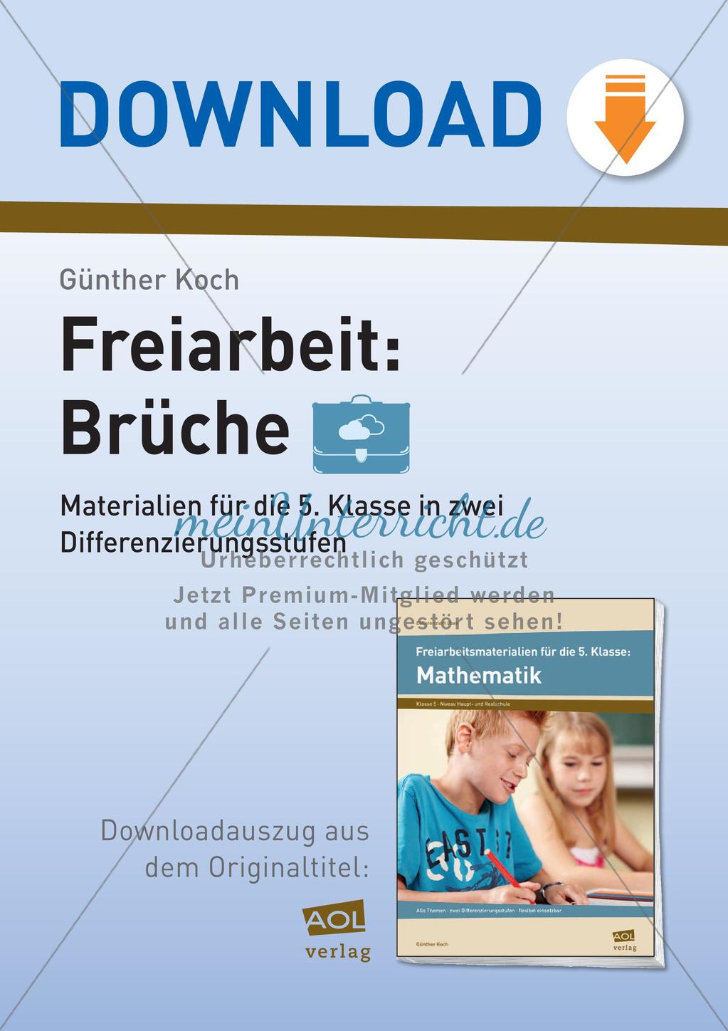 Brüche: Materialien in zwei Differenzierungsstufen Preview 1