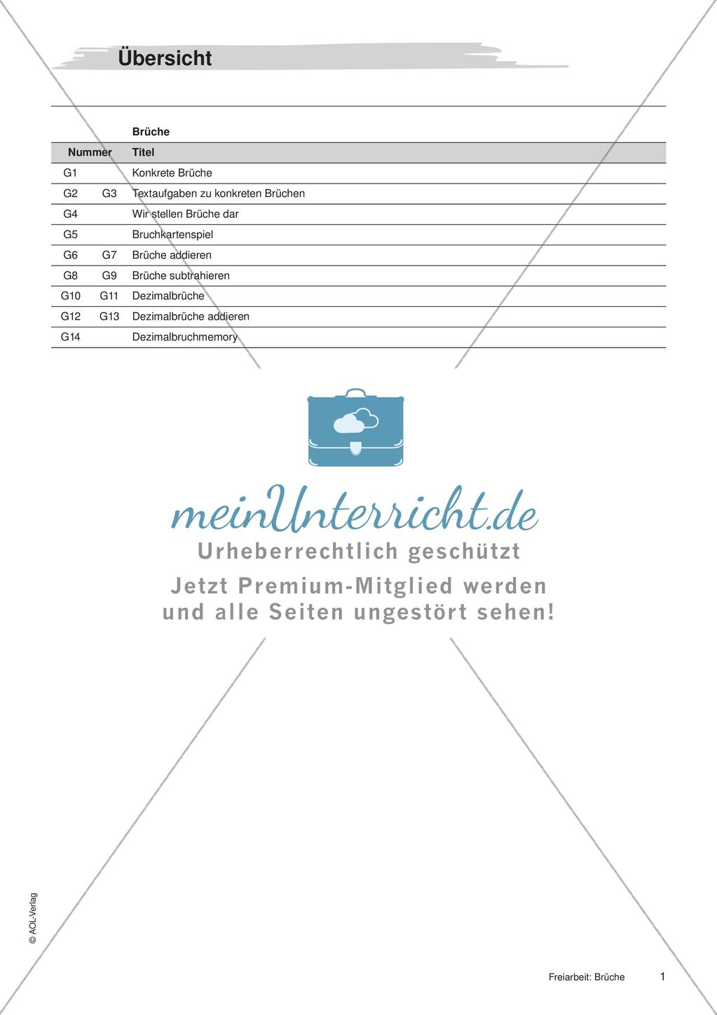 Brüche: Materialien in zwei Differenzierungsstufen Preview 3
