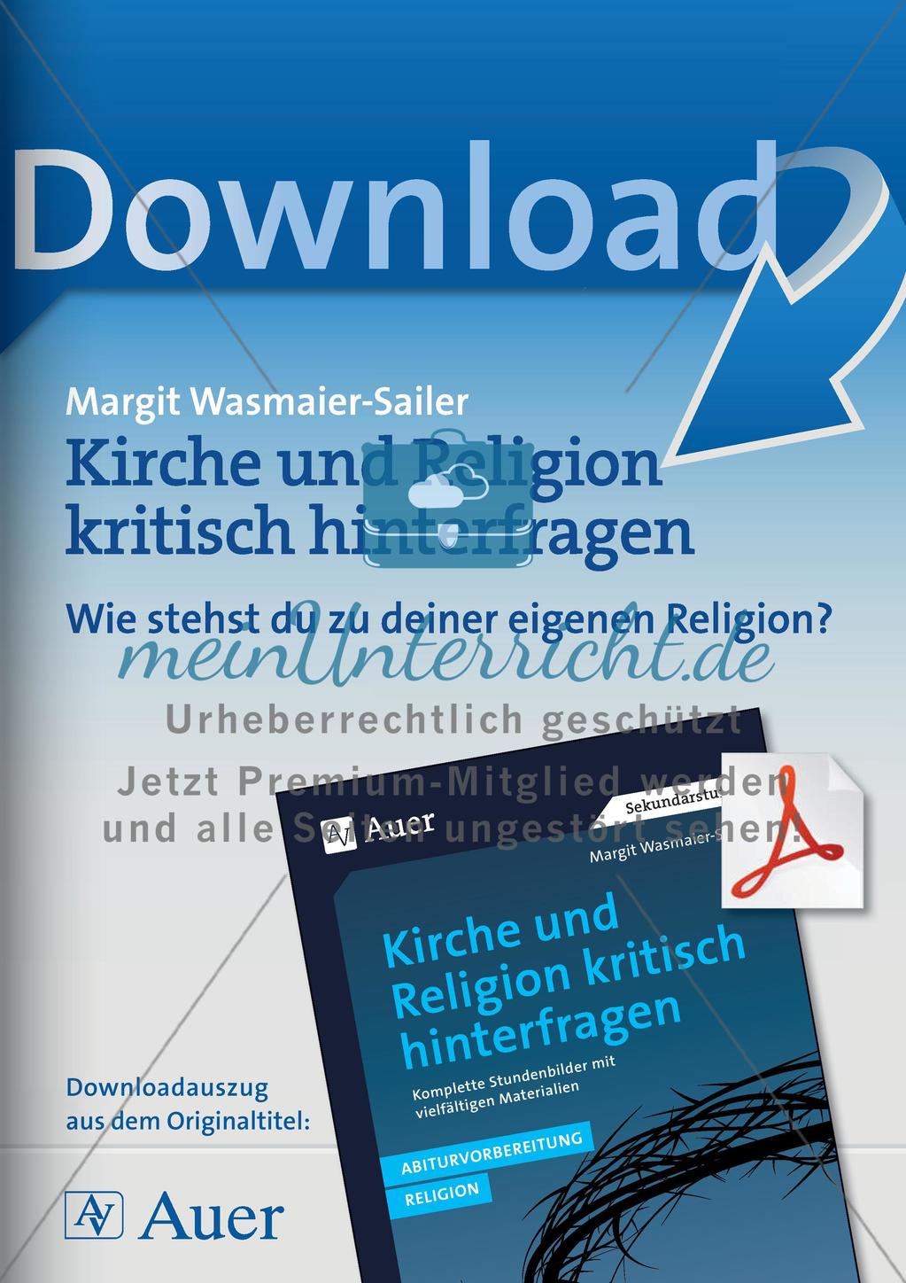 Kirche und Religion kritisch hinterfragen - Positionierung zur eigenen Religion Preview 1