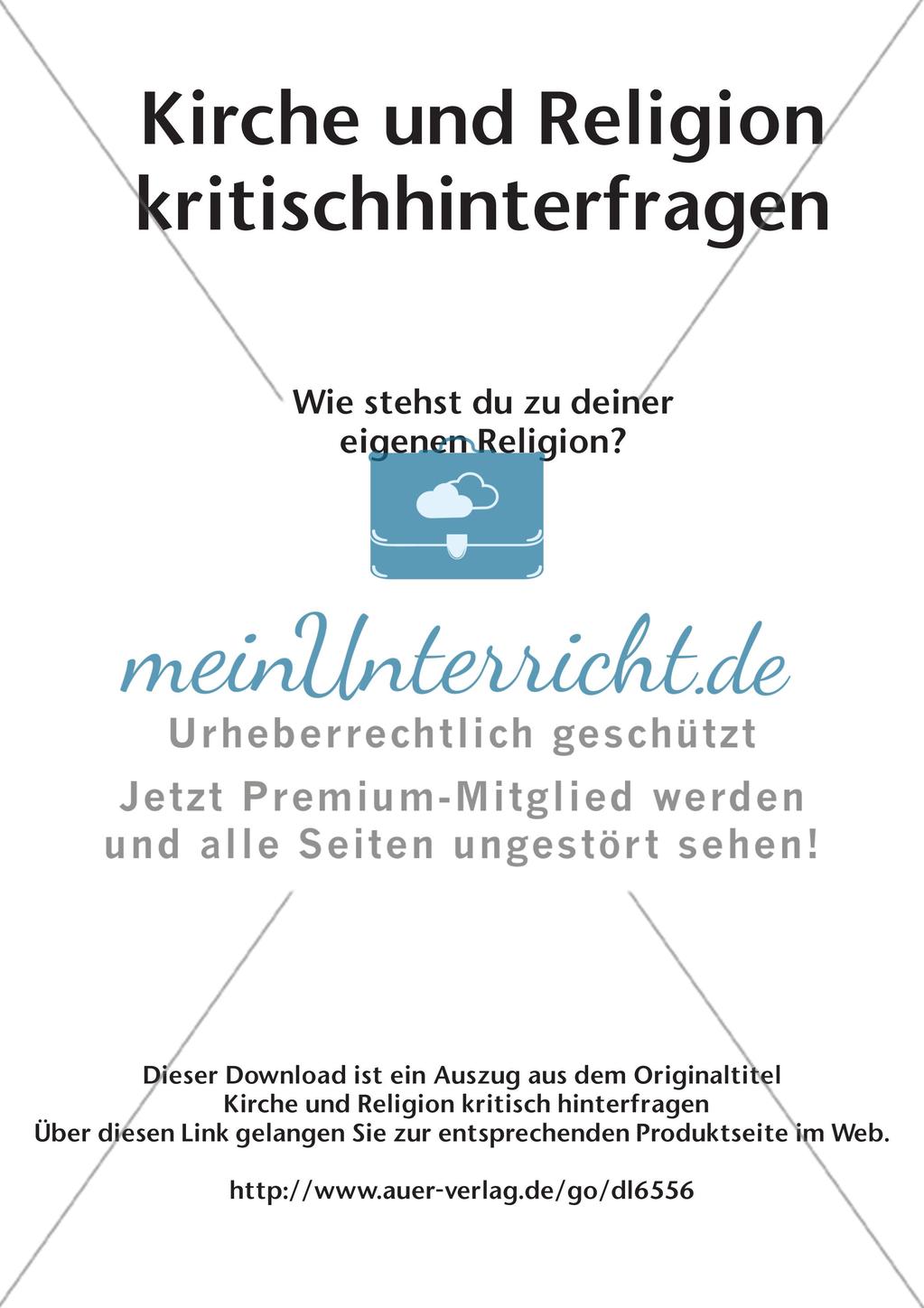 Kirche und Religion kritisch hinterfragen - Positionierung zur eigenen Religion Preview 2