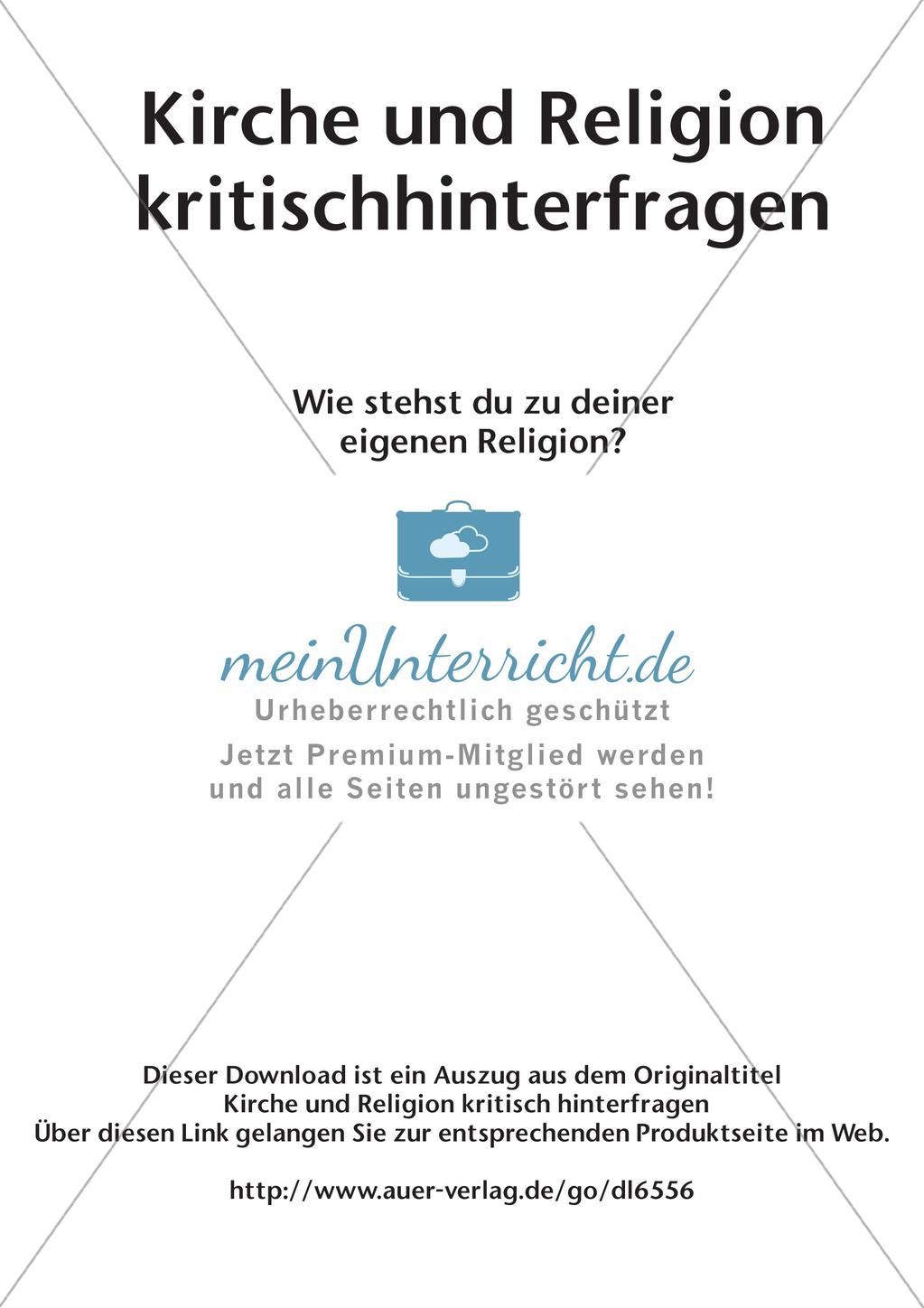 Kirche und Religion kritisch hinterfragen - Positionierung zur eigenen Religion Preview 2
