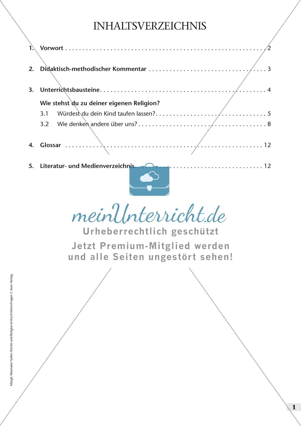 Kirche und Religion kritisch hinterfragen - Positionierung zur eigenen Religion Preview 3
