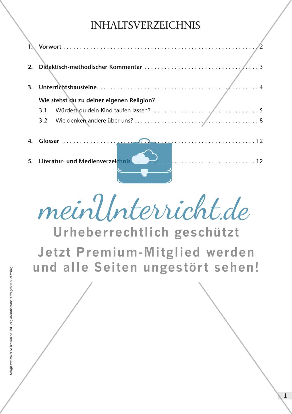 Kirche und Religion kritisch hinterfragen - Positionierung zur eigenen Religion Preview 3