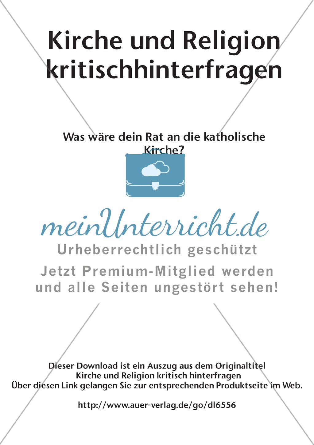 Kirche und Religion kritisch hinterfragen - Rat an die katholische Kirche Preview 2