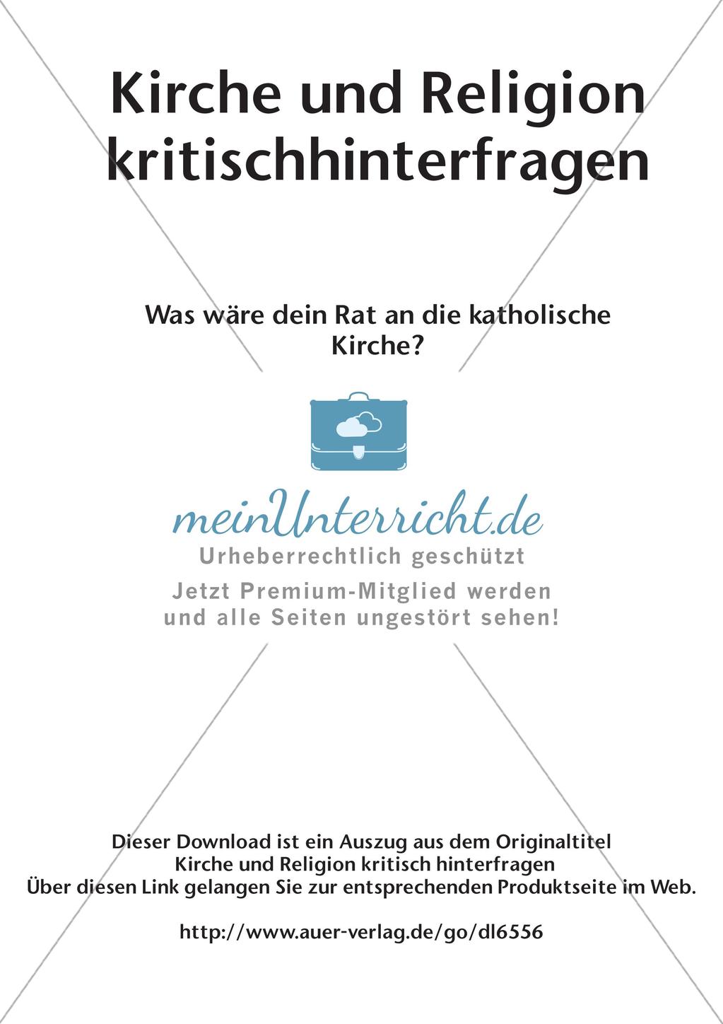 Kirche und Religion kritisch hinterfragen - Rat an die katholische Kirche Preview 2