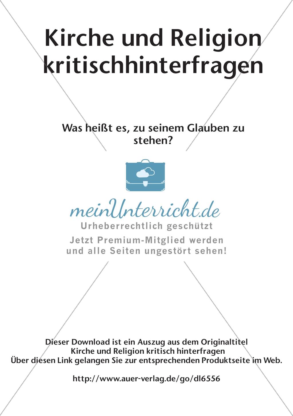 Kirche und Religion kritisch hinterfragen - Zu seinem Glauben stehen Preview 2