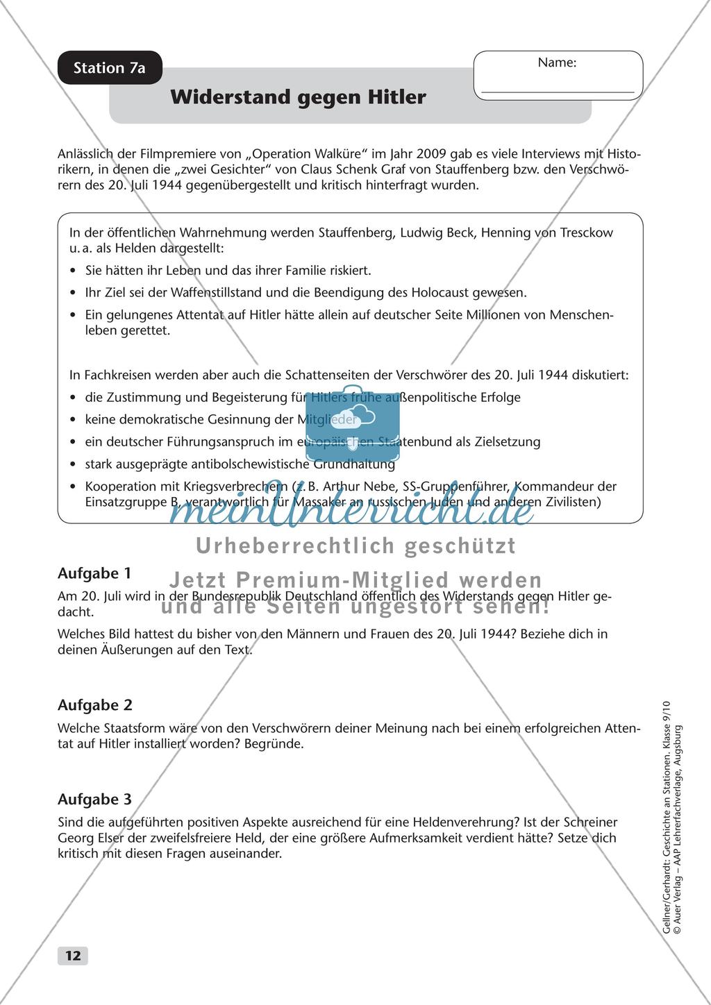 Stationenarbeit: Nationalsozialismus Preview 13