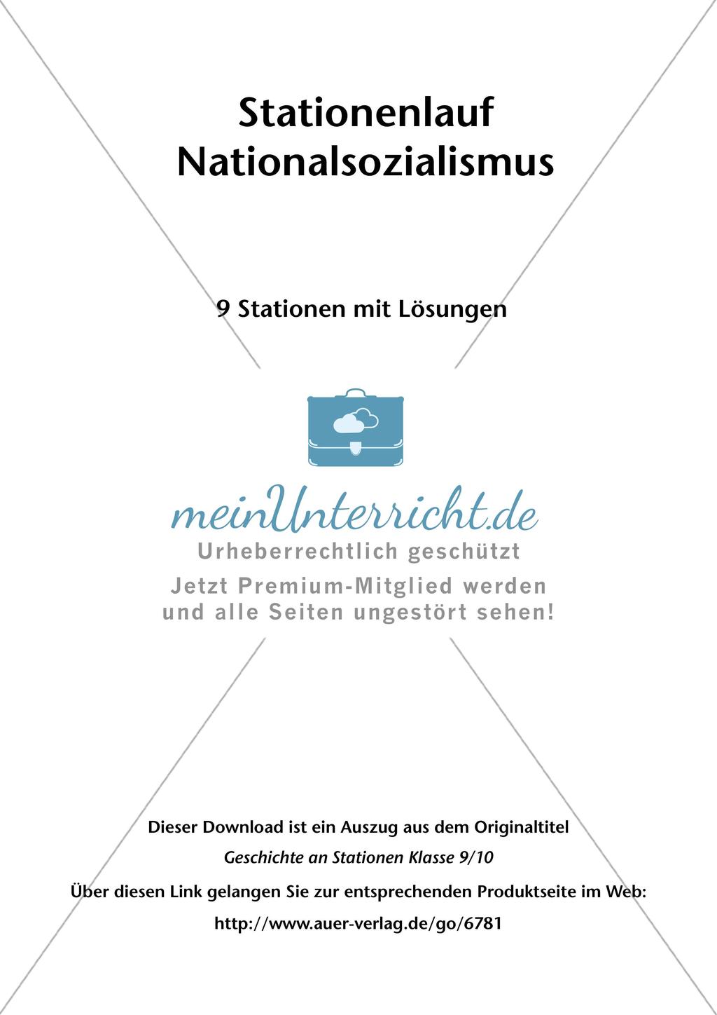 Stationenarbeit: Nationalsozialismus Preview 2