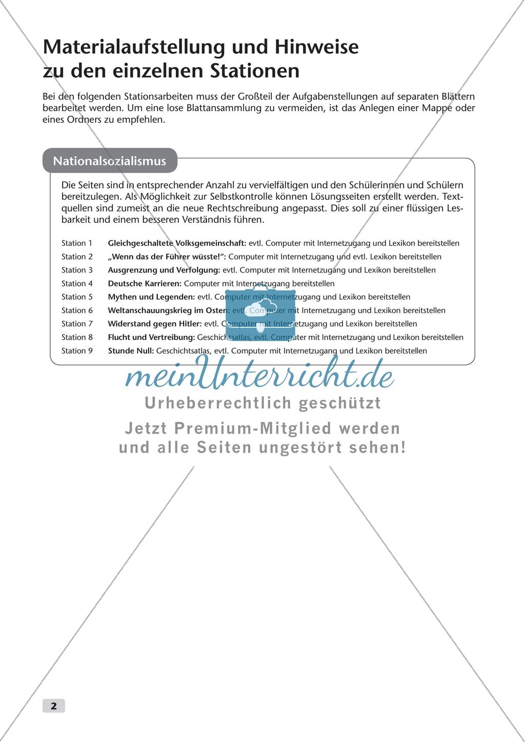Stationenarbeit: Nationalsozialismus Preview 3