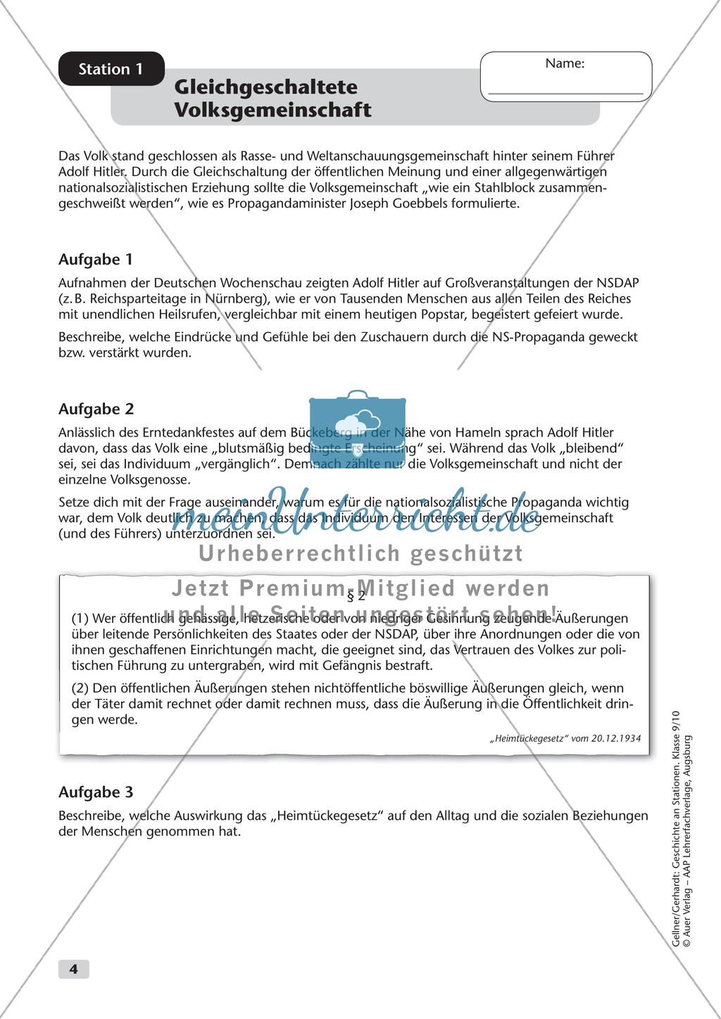 Stationenarbeit: Nationalsozialismus Preview 5
