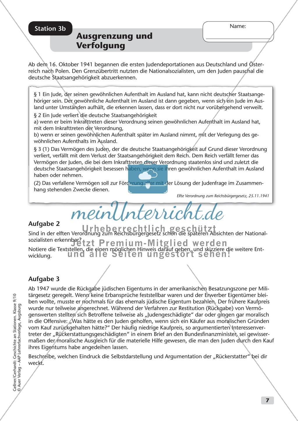 Stationenarbeit: Nationalsozialismus Preview 8