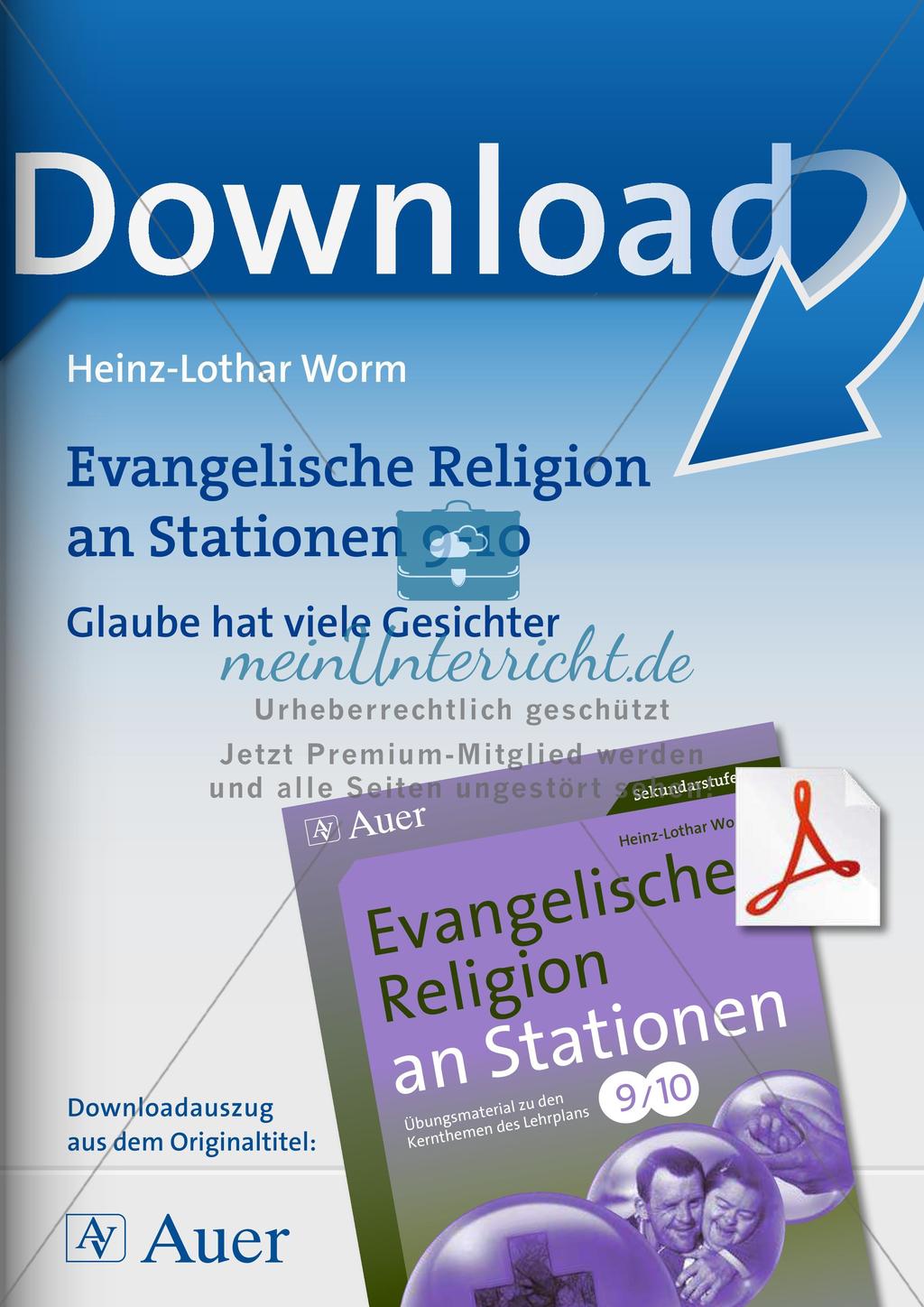 Evangelische Religion an Stationen: Glaube hat viele Gesichter Preview 1