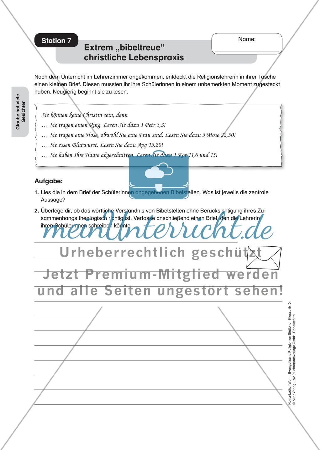 Evangelische Religion an Stationen: Glaube hat viele Gesichter Preview 9
