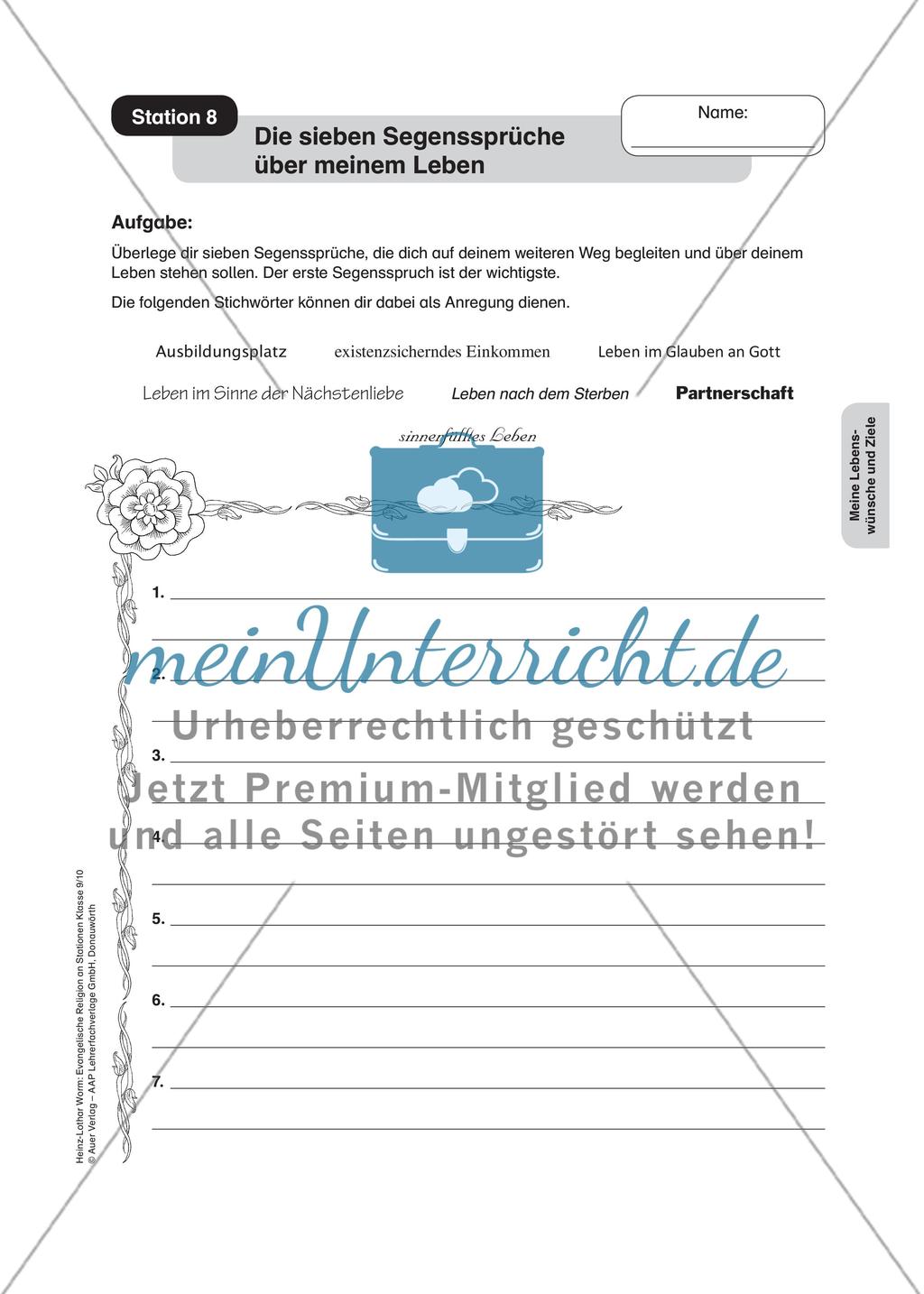 Evangelische Religion an Stationen: Lebenswünsche und Ziele Preview 10