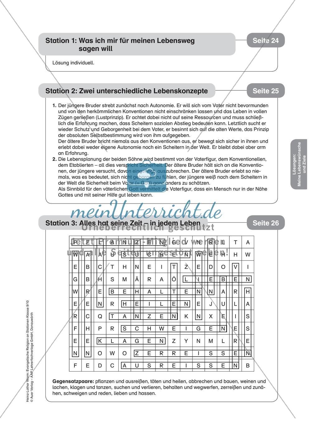 Evangelische Religion an Stationen: Lebenswünsche und Ziele Preview 11