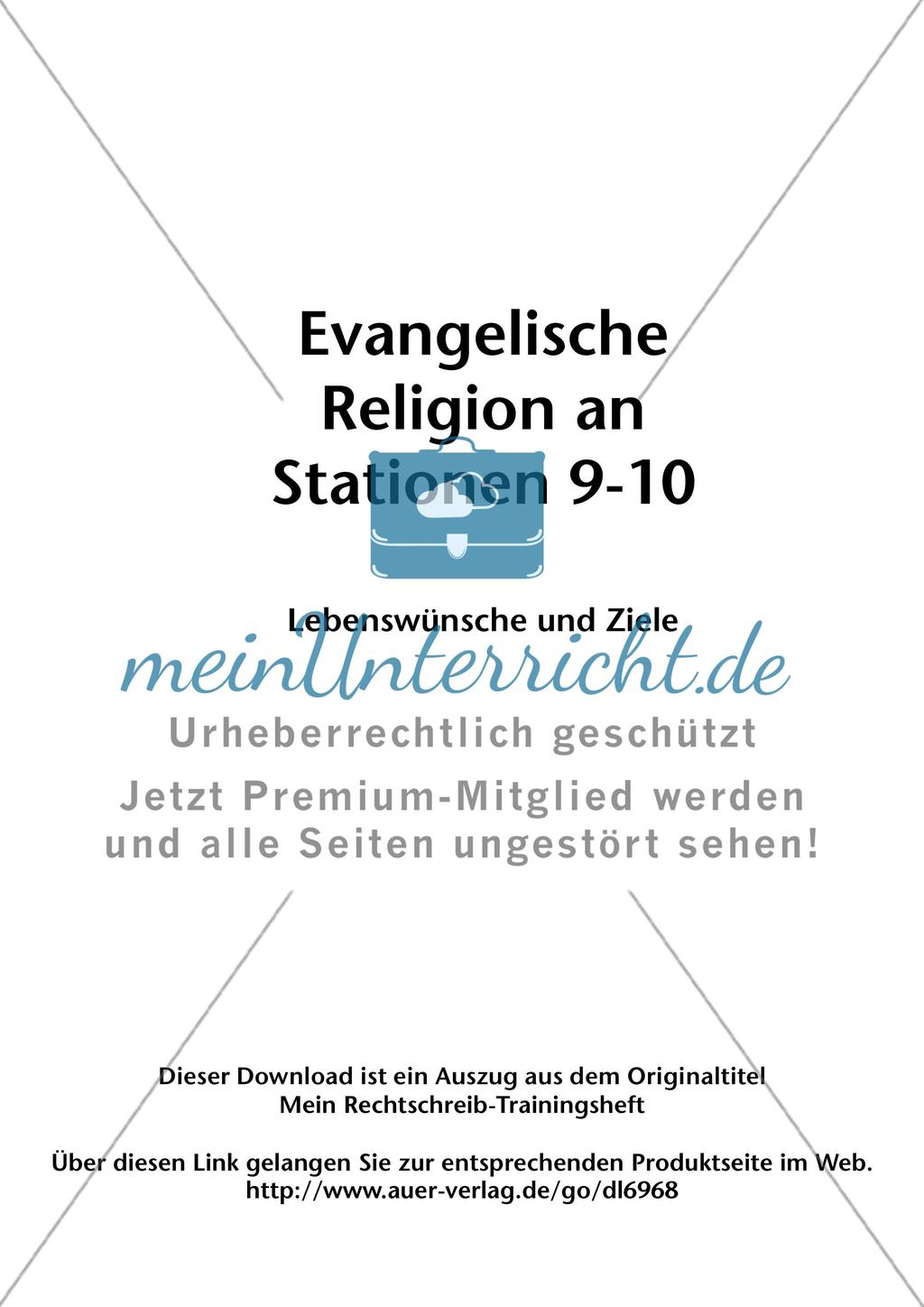Evangelische Religion an Stationen: Lebenswünsche und Ziele Preview 2