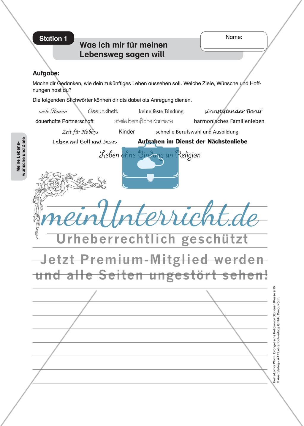 Evangelische Religion an Stationen: Lebenswünsche und Ziele Preview 3